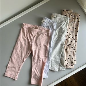 NWOT set of 4 H&M 100% organic cotton 4T capri leggings